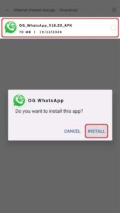 Instale o APK do WhatsApp OG