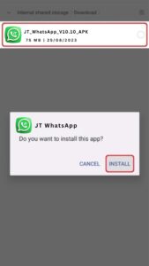Install the JT WhatsApp APK